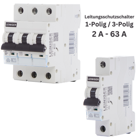 Leiniger Leitungsschutzschalter / LS-Schalter / Sicherungsautomat / 2 A bis 63 A/ 1-polig / 3-polig / VDE geprüft