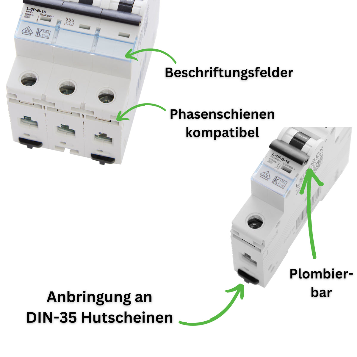 Leiniger Leitungsschutzschalter / LS-Schalter / Sicherungsautomat / 2 A bis 63 A/ 1-polig / 3-polig / VDE geprüft