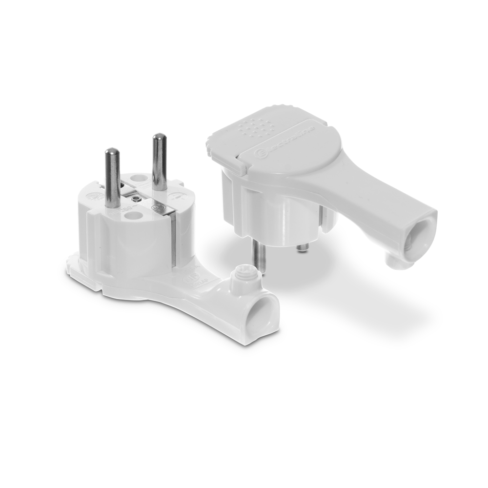 Winkelstecker Schukostecker Flachstecker mit Klappgriff 230V 16A IP20 flach