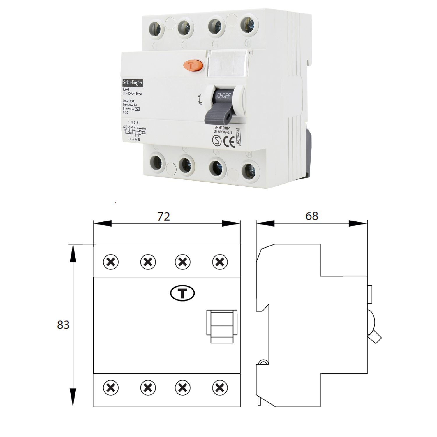 Schelinger Fehlerstromschutzschalter / FI-Schalter / 2-Polig oder 4-Polig / 30mA / 25A / 40A / 63A