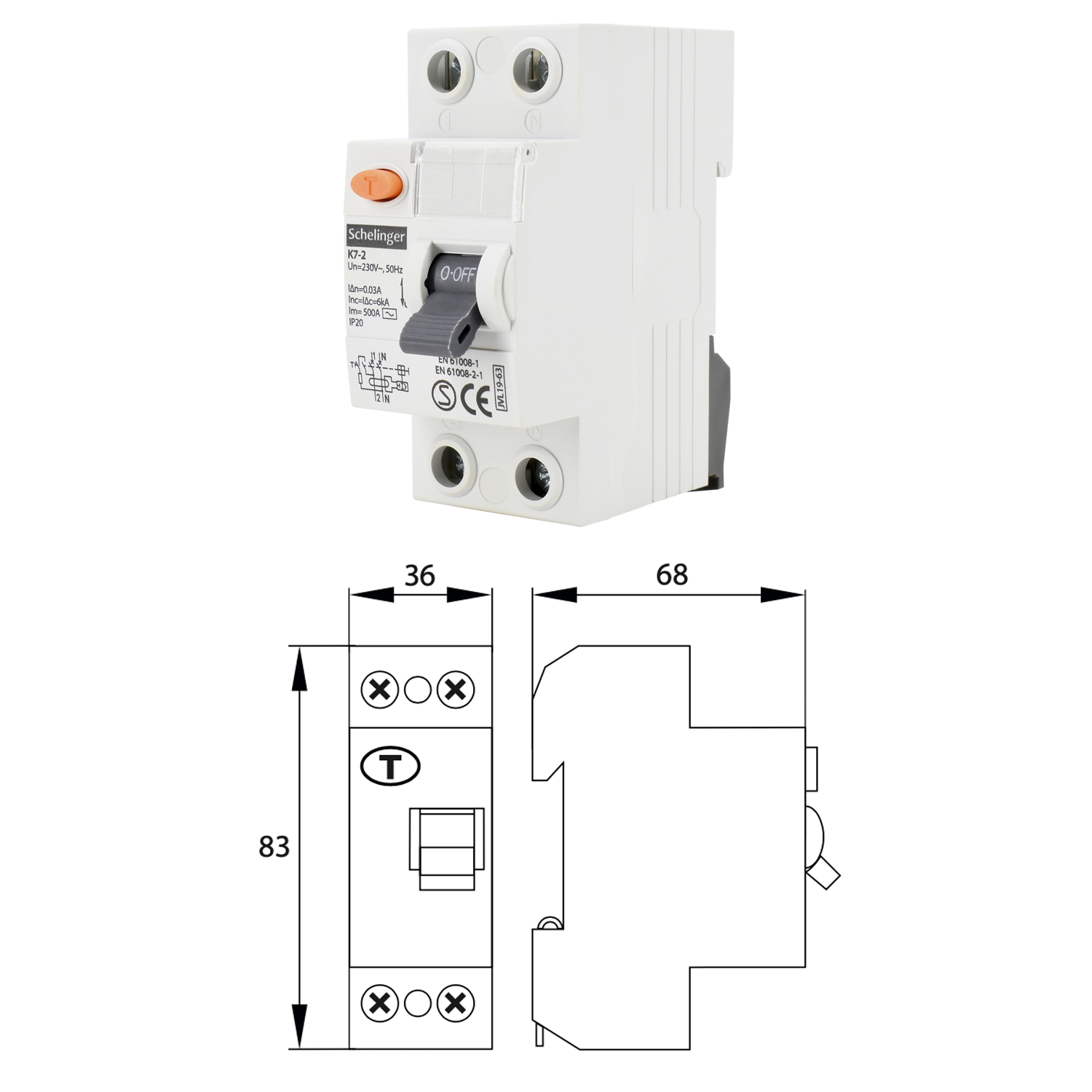 Schelinger Fehlerstromschutzschalter / FI-Schalter / 2-Polig oder 4-Polig / 30mA / 25A / 40A / 63A