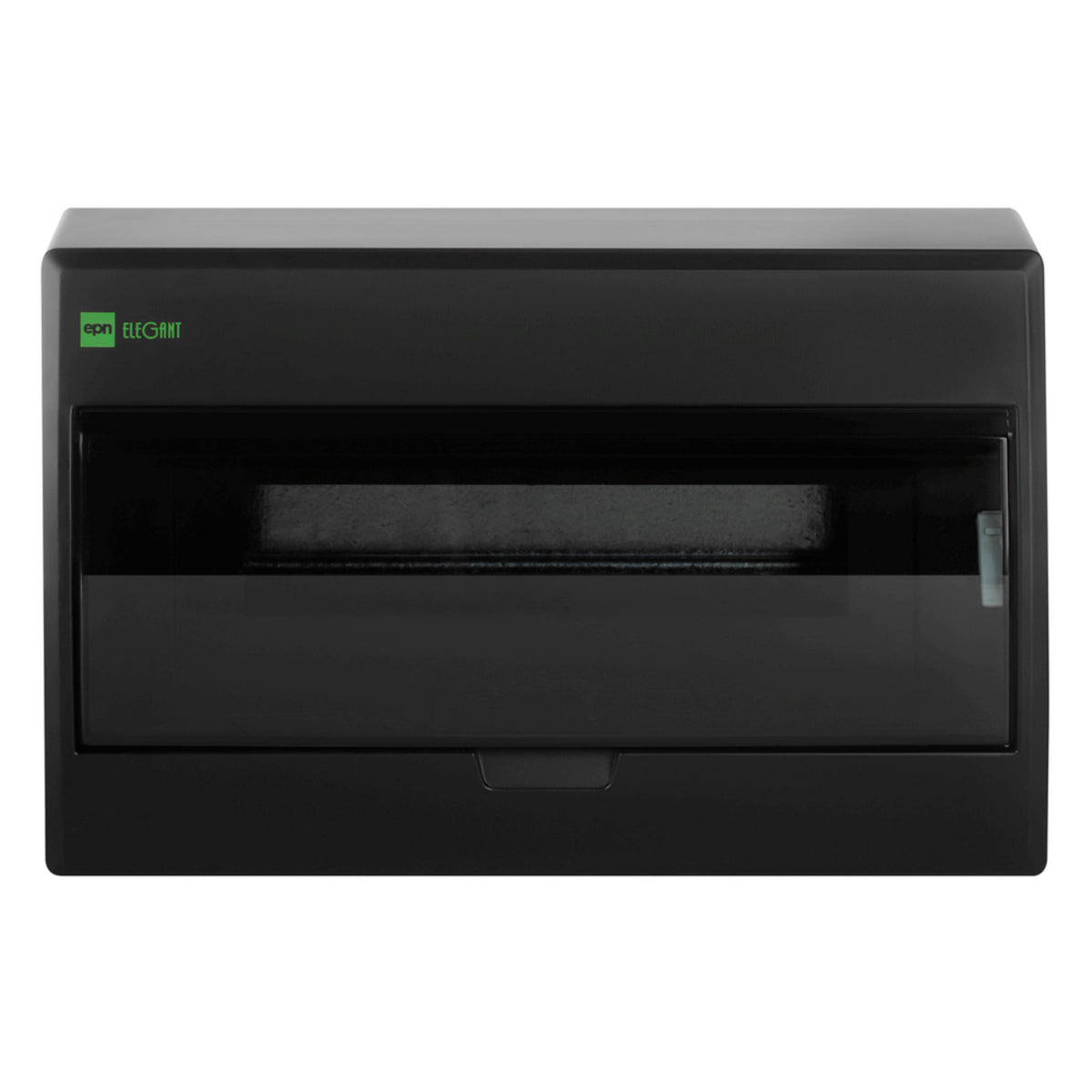 Aufputz und Unterputz / Sicherungskasten / Verteilerkasten / IP 40 / 1-Reihig für 12 Module / mit PE-/N-Klemmen / modernes schwarz