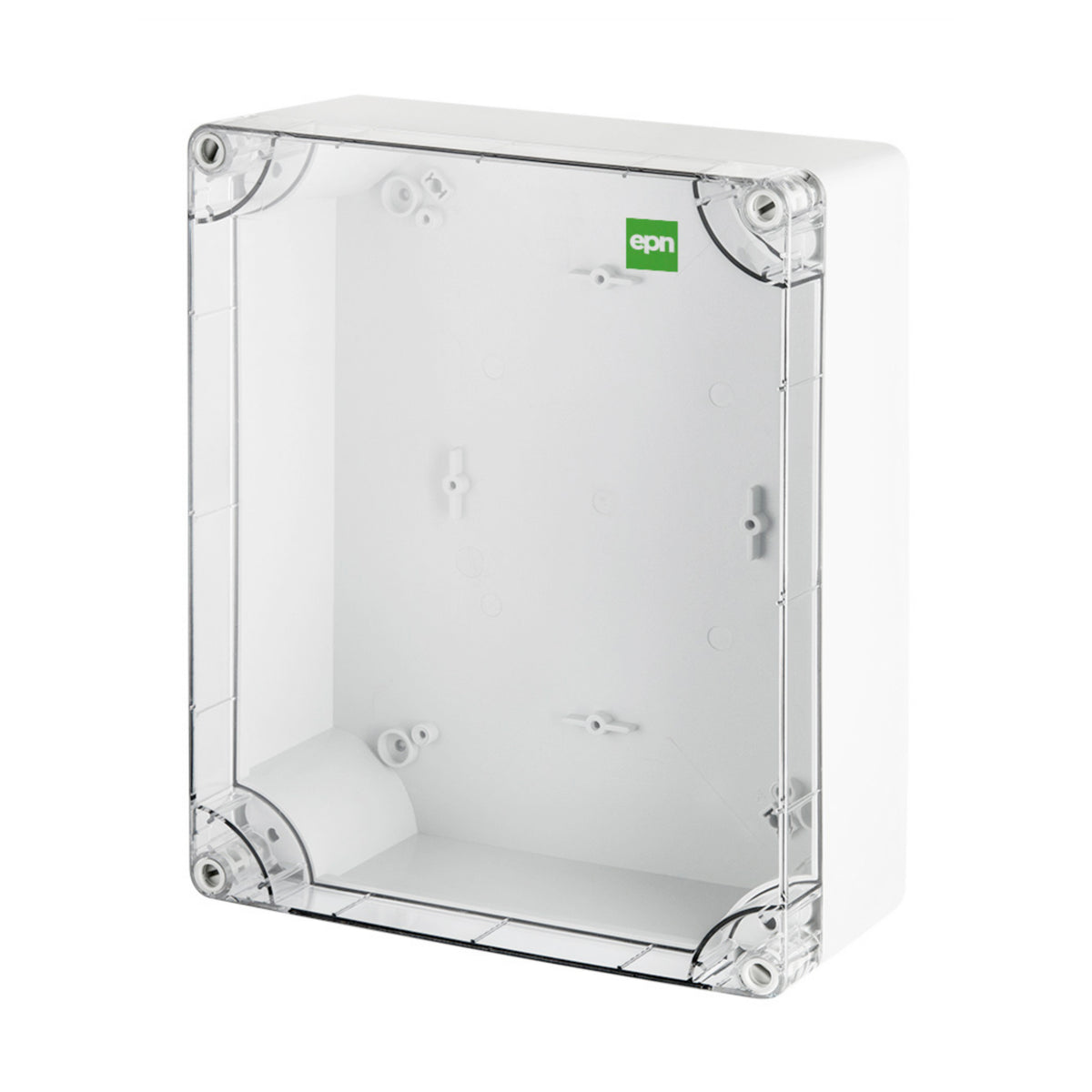 Hochwertige Abzweigdose / Industriebox / Leergehäuse / IP65 / grau mit transparenter Front / 313 x 253 x 115 mm