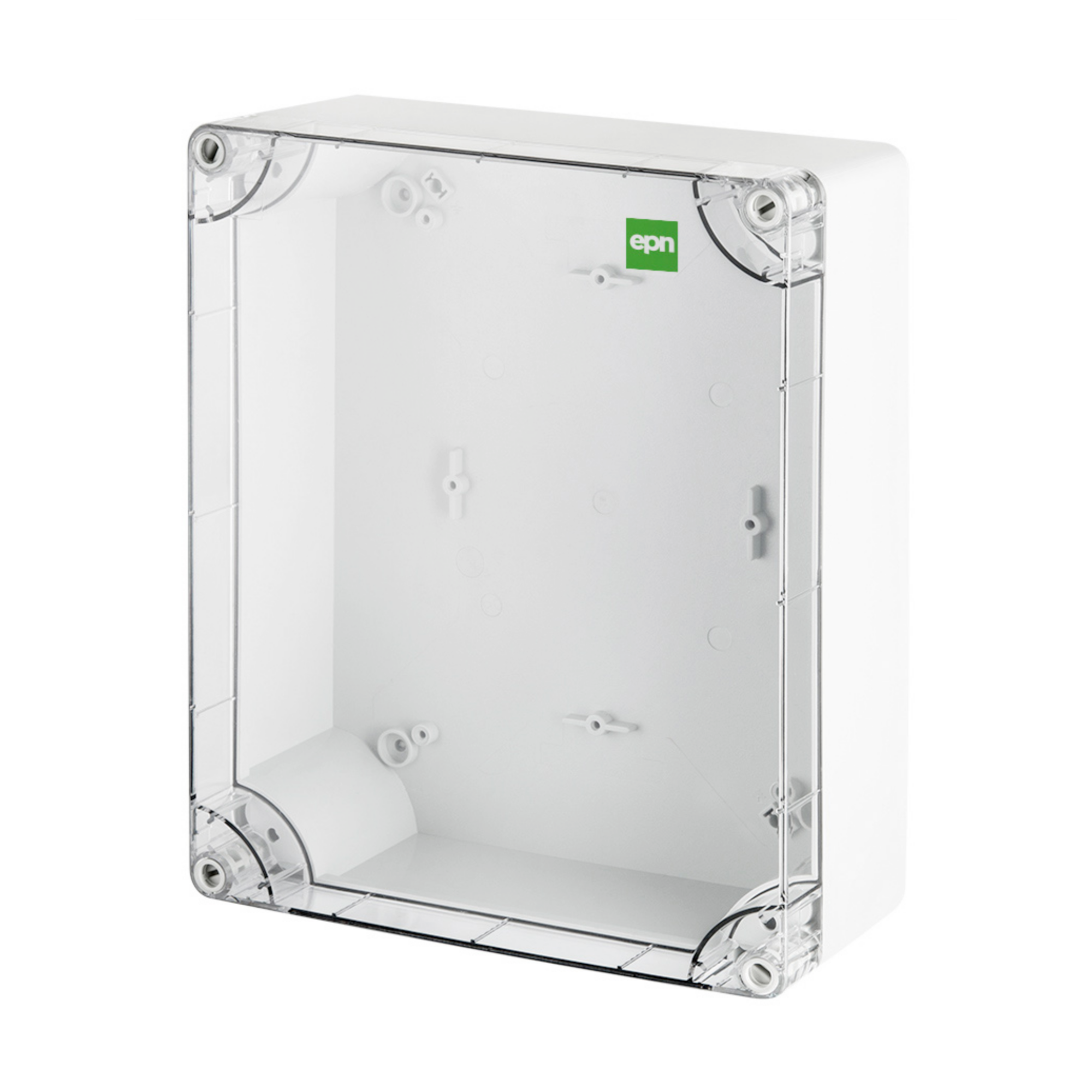 Hochwertige Abzweigdose / Industriebox / Leergehäuse / IP65 / grau mit transparenter Front / 313 x 253 x 115 mm