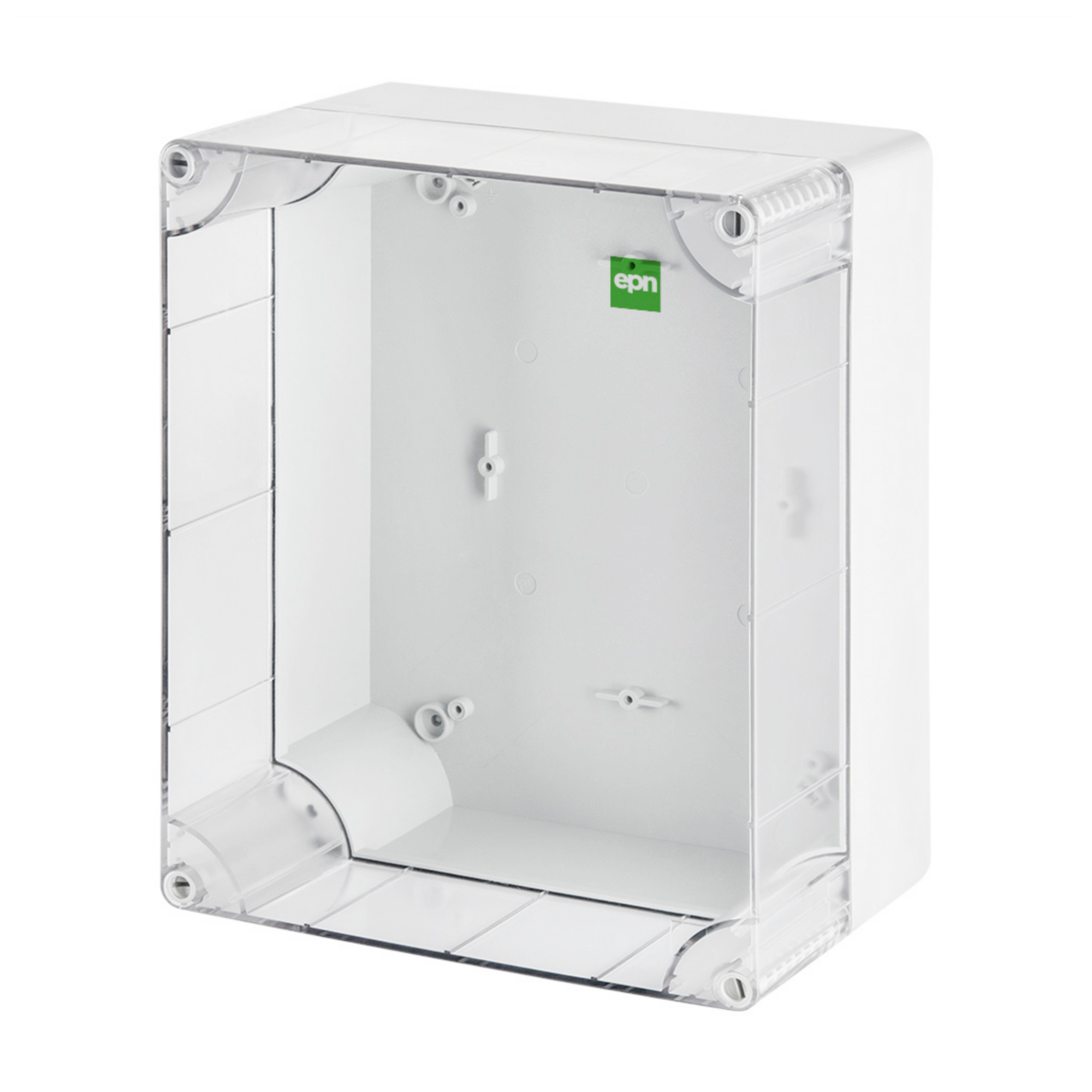 Hochwertige Abzweigdose / Industriebox / Leergehäuse / IP65 / grau mit transparenter Front / 313 x 253 x 165 mm