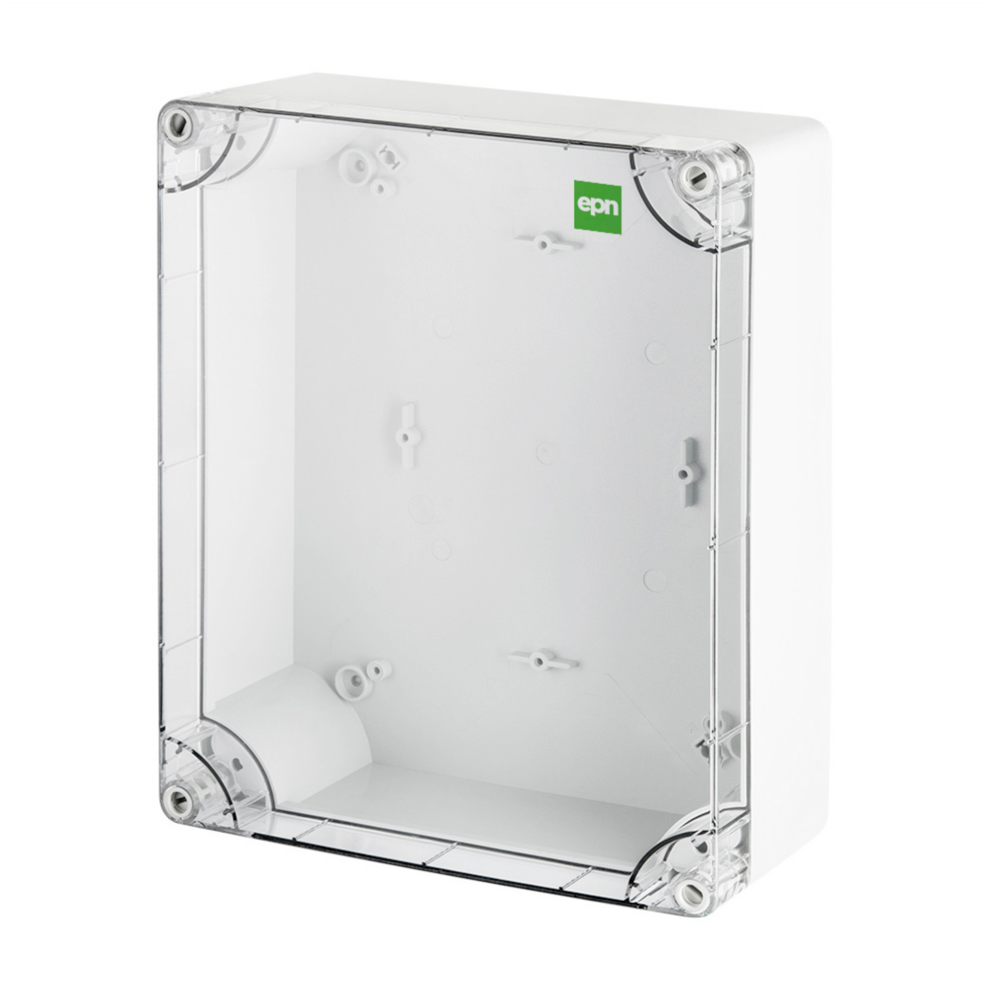 Hochwertige Abzweigdose / Industriebox / Leergehäuse / IP65 / grau mit transparenter Front / 340 x 270 x 106 mm