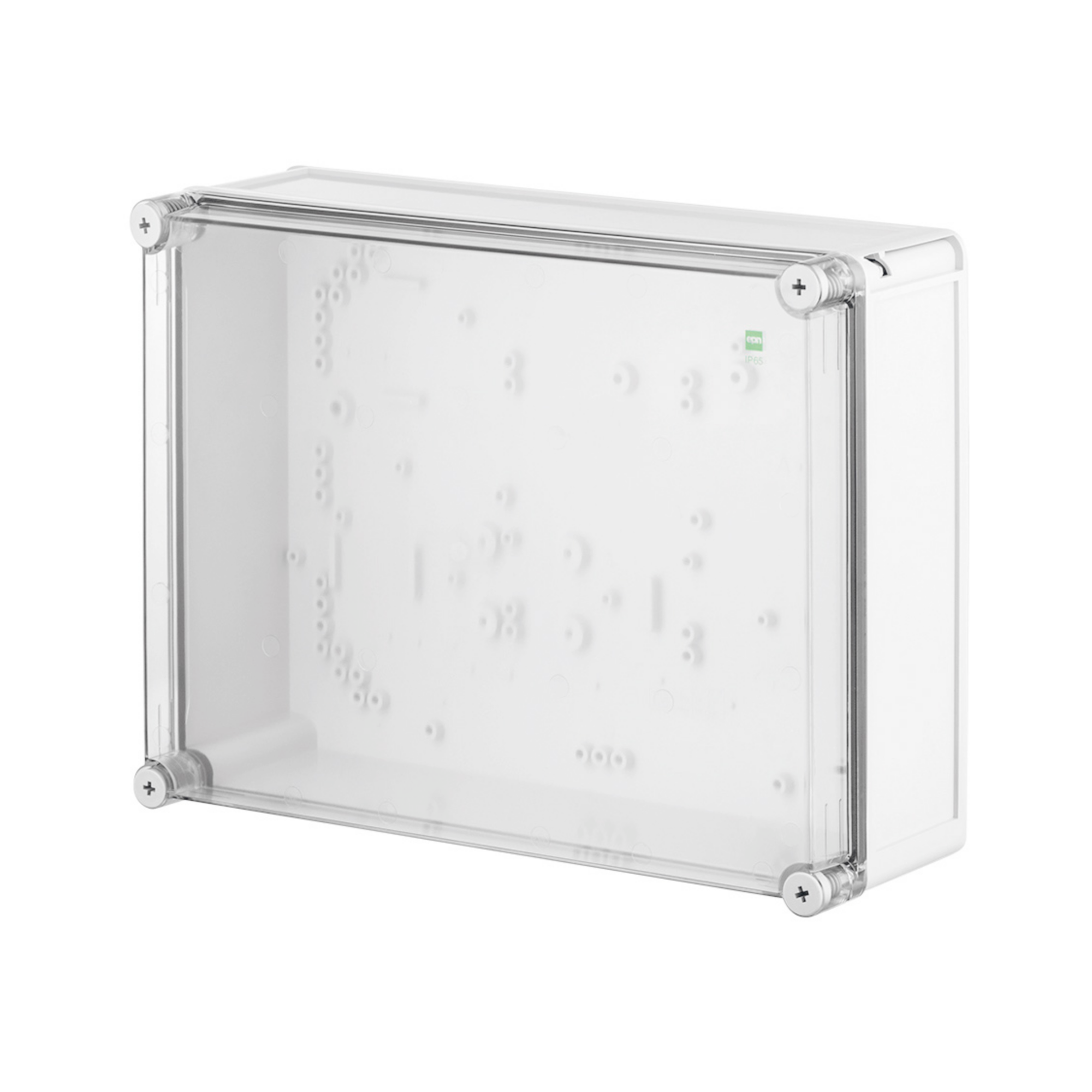 Hochwertige Abzweigdose / Industriebox / Leergehäuse / IP65 / grau mit transparenter Front / 440 x 330 x 140 mm