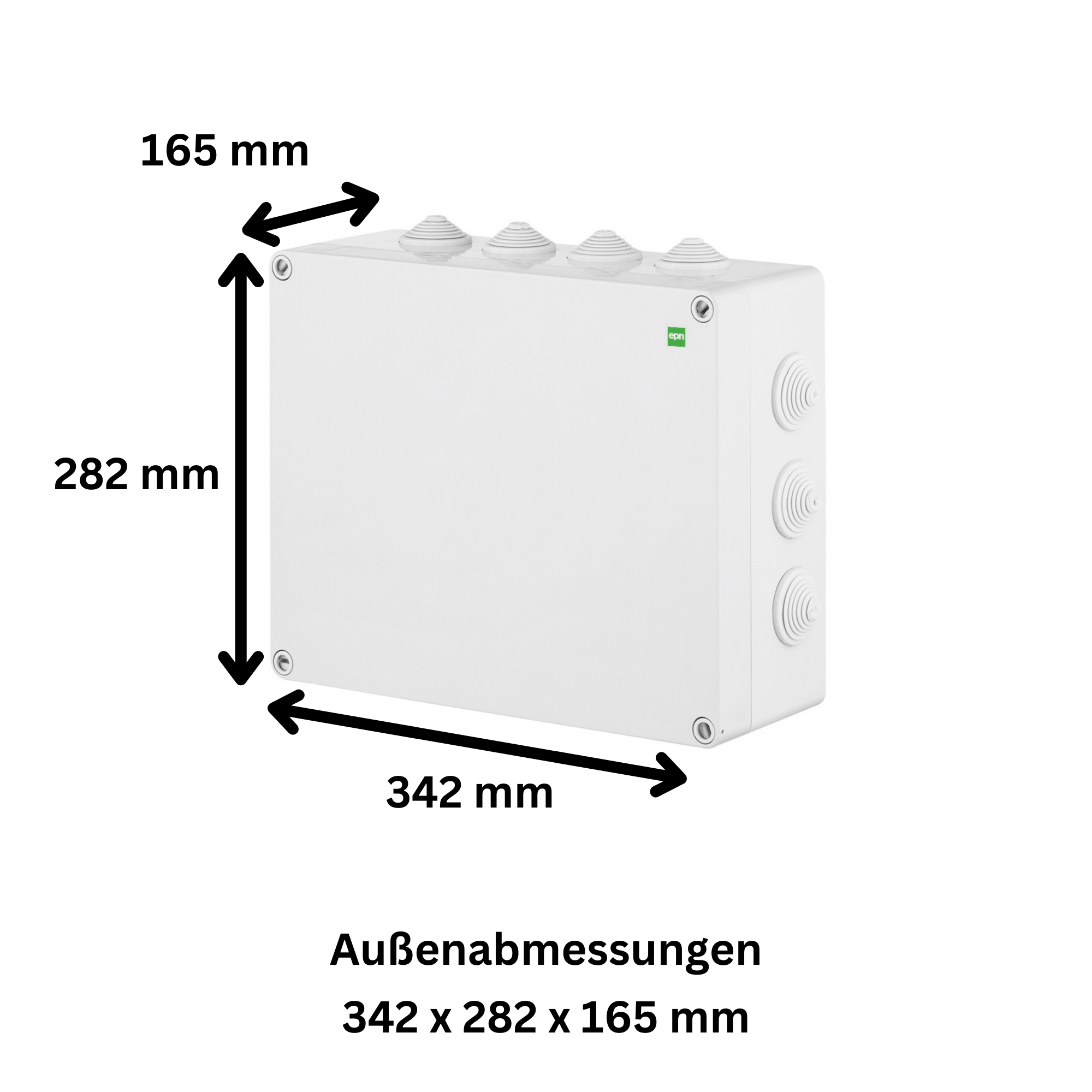 Hochwertige Abzweigdose / Industriebox / Leergehäuse / IP65 / grau mit Dichtungen / Premium-Qualität / 342x282x165 mm (14)