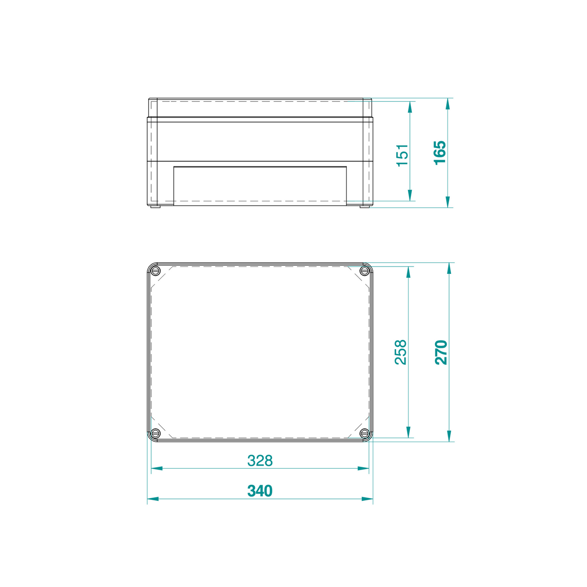 Hochwertige Abzweigdose / Industriebox / Leergehäuse / IP65 / grau mit transparenter Front / 340 x 270 x 165 mm
