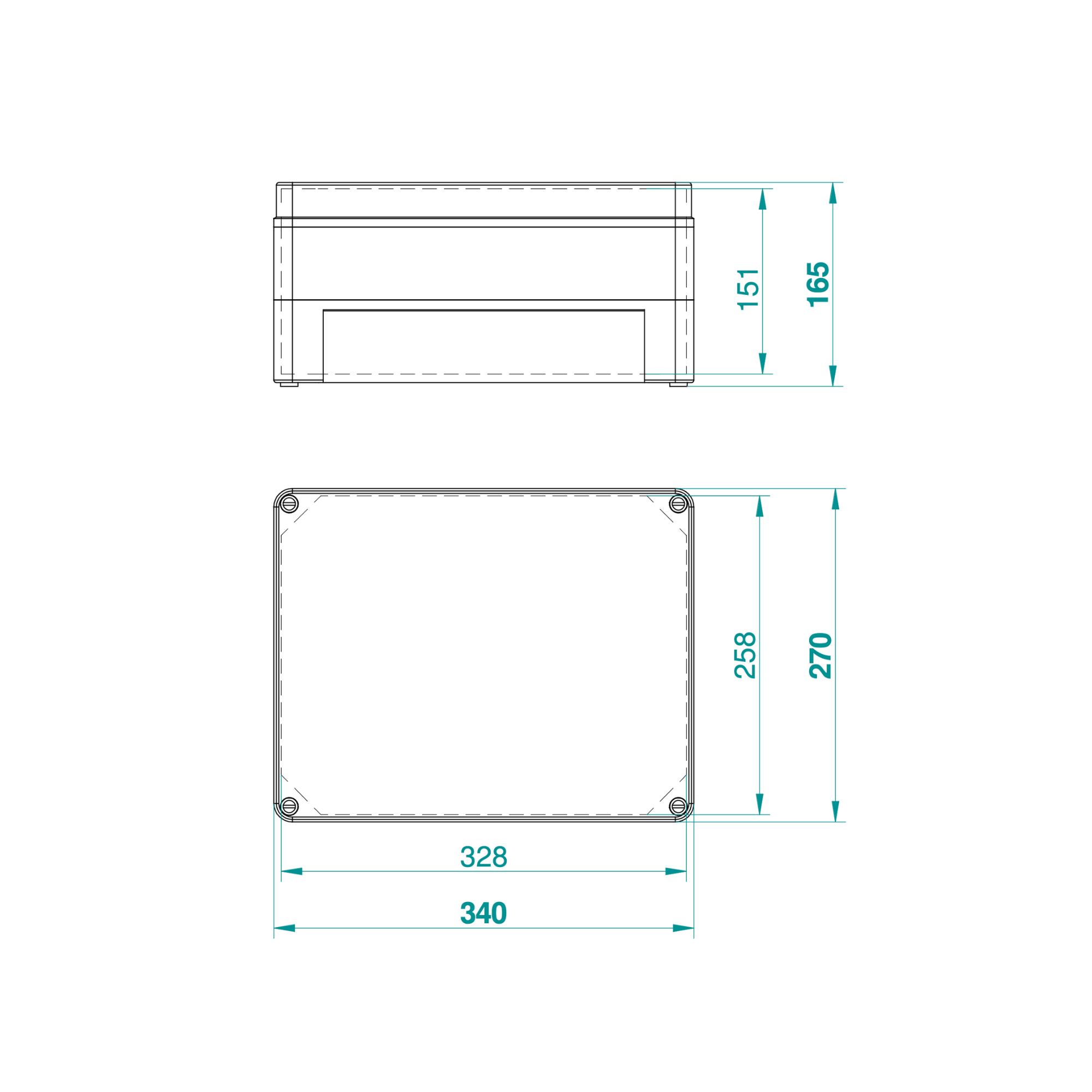 Hochwertige Abzweigdose / Industriebox / Leergehäuse / IP65 / grau mit transparenter Front / 340 x 270 x 165 mm