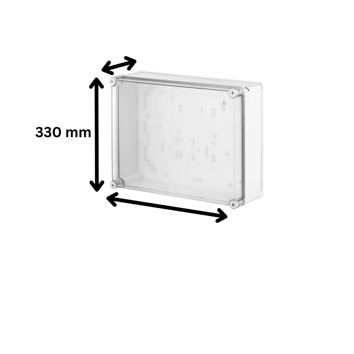 Hochwertige Abzweigdose / Industriebox / Leergehäuse / IP65 / grau mit transparenter Front / 440 x 330 x 140 mm