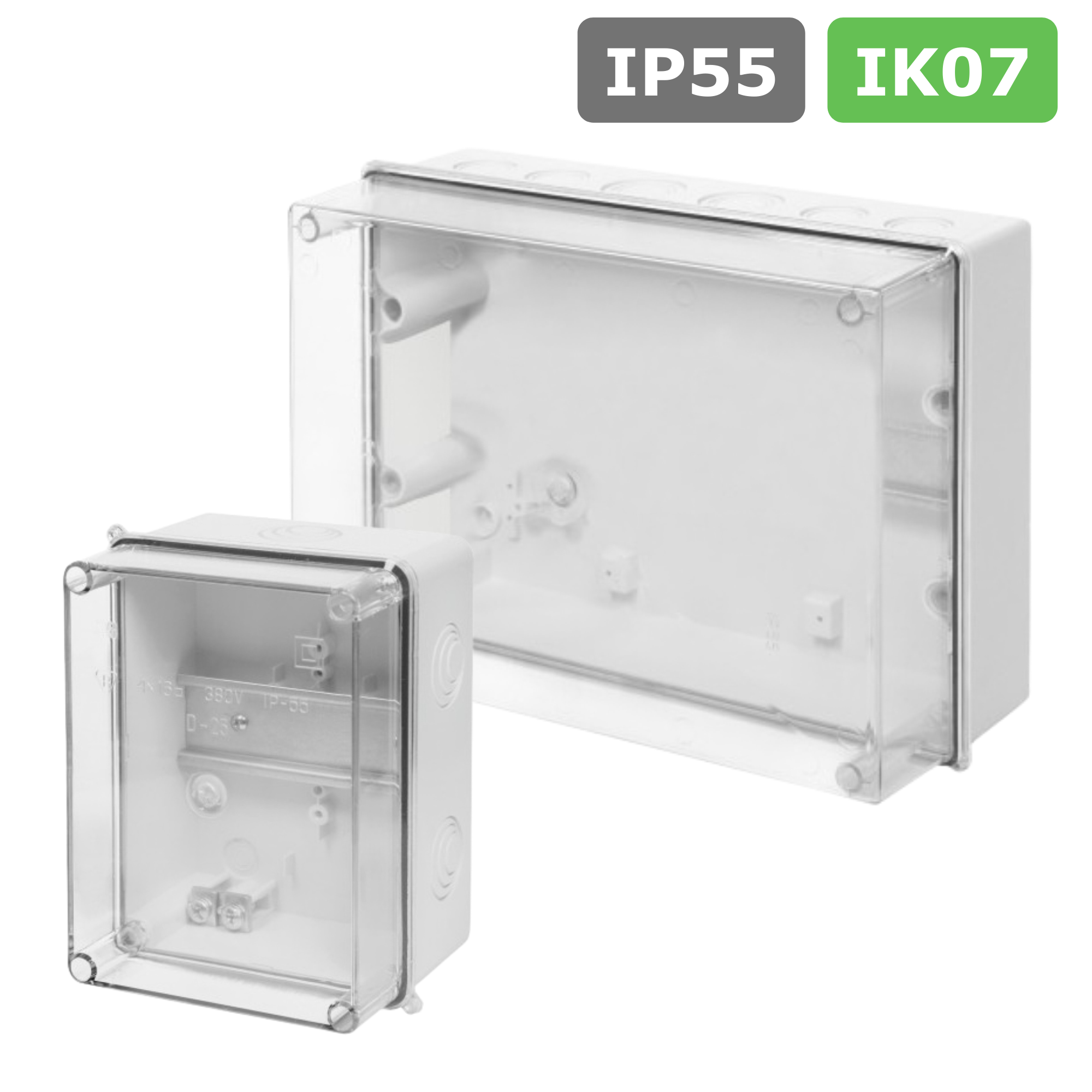 Industriegehäuse / Leergehäuse / Schaltkasten / Verteilerkasten / Abzweigkasten / IP55 / mit oder ohne Hutschiene