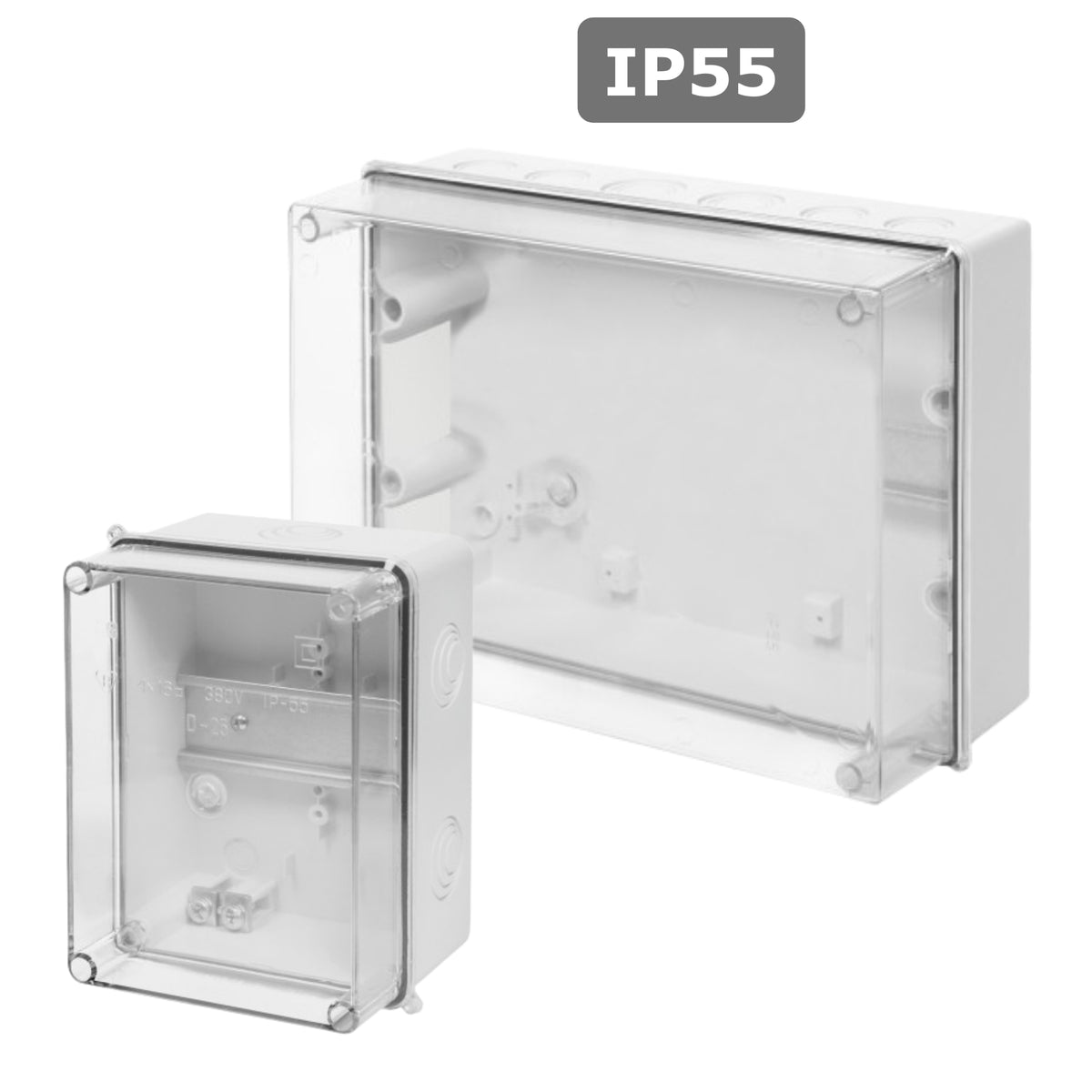 Industriegehäuse / Leergehäuse / Schaltkasten / Verteilerkasten / Abzweigkasten / IP55 / mit oder ohne Hutschiene