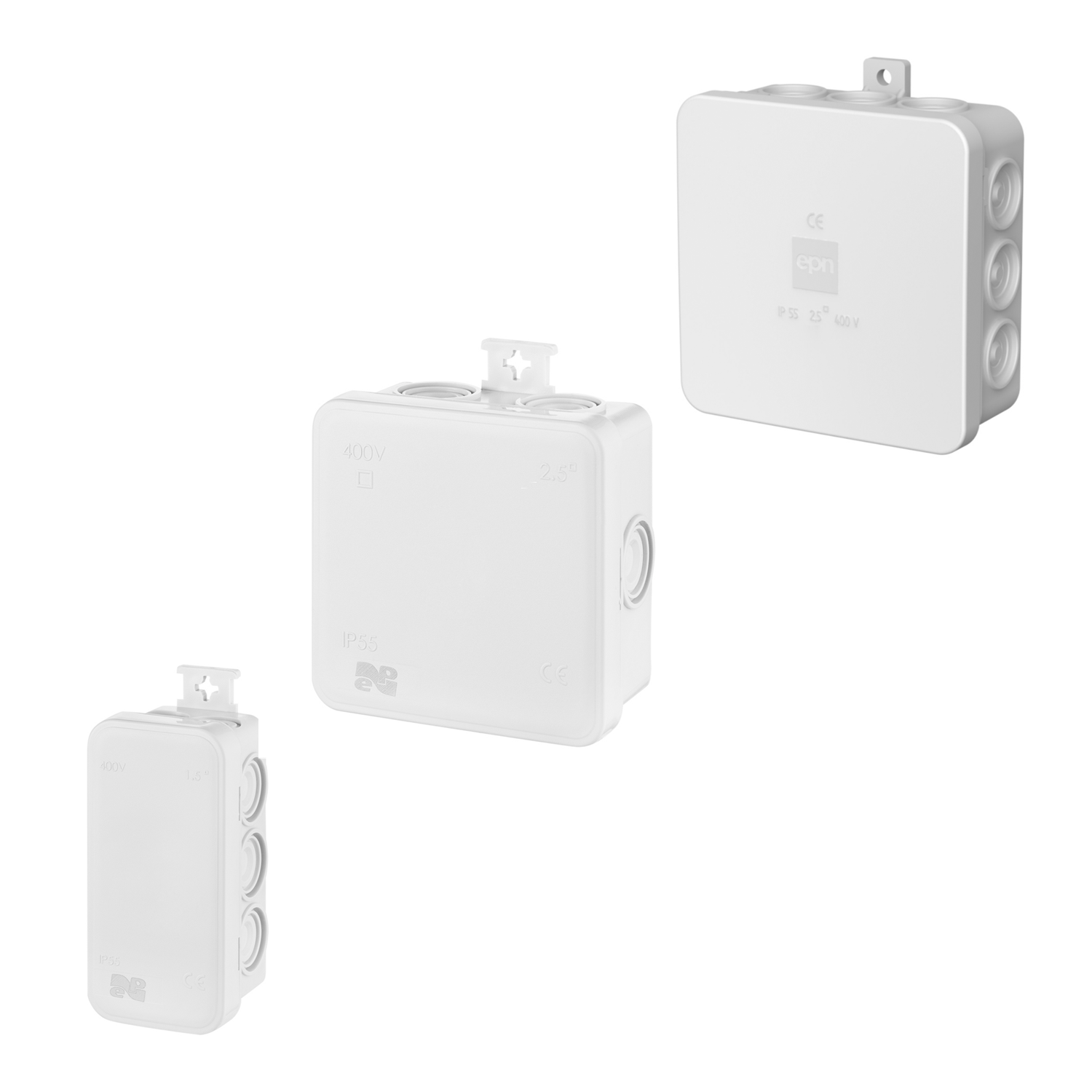 Aufputz / Abzweigdose / Verteilerdose / IP55 / Feuchtraum / Nassraum / grau