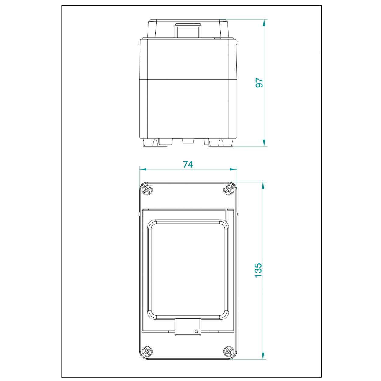 1-reihig für 3 Module