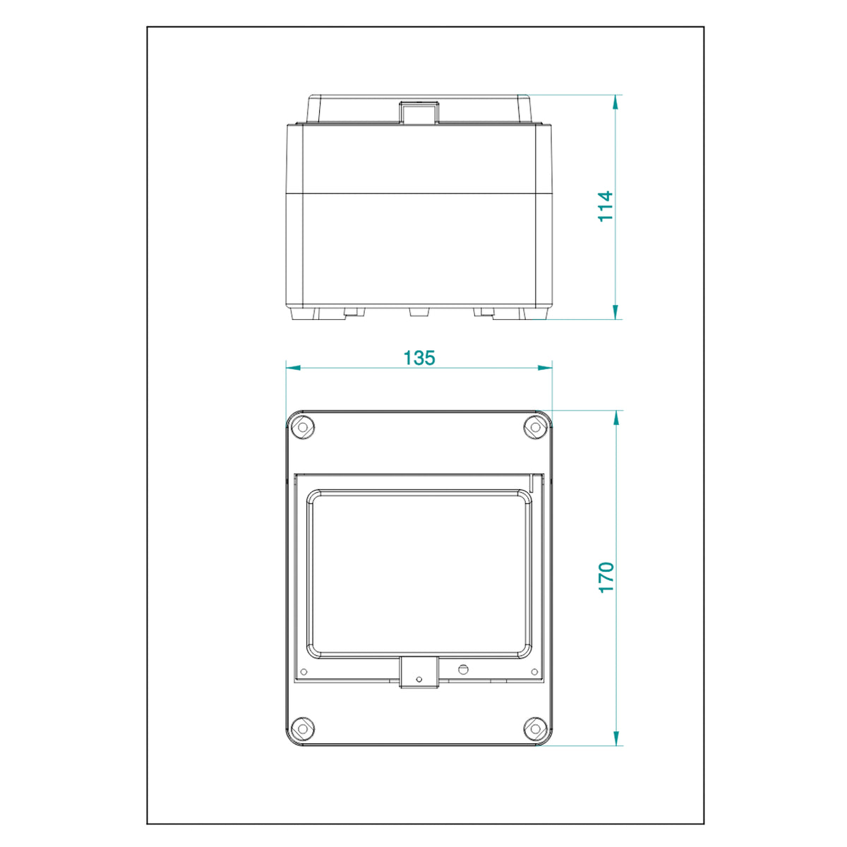 1-reihig für 6 Module