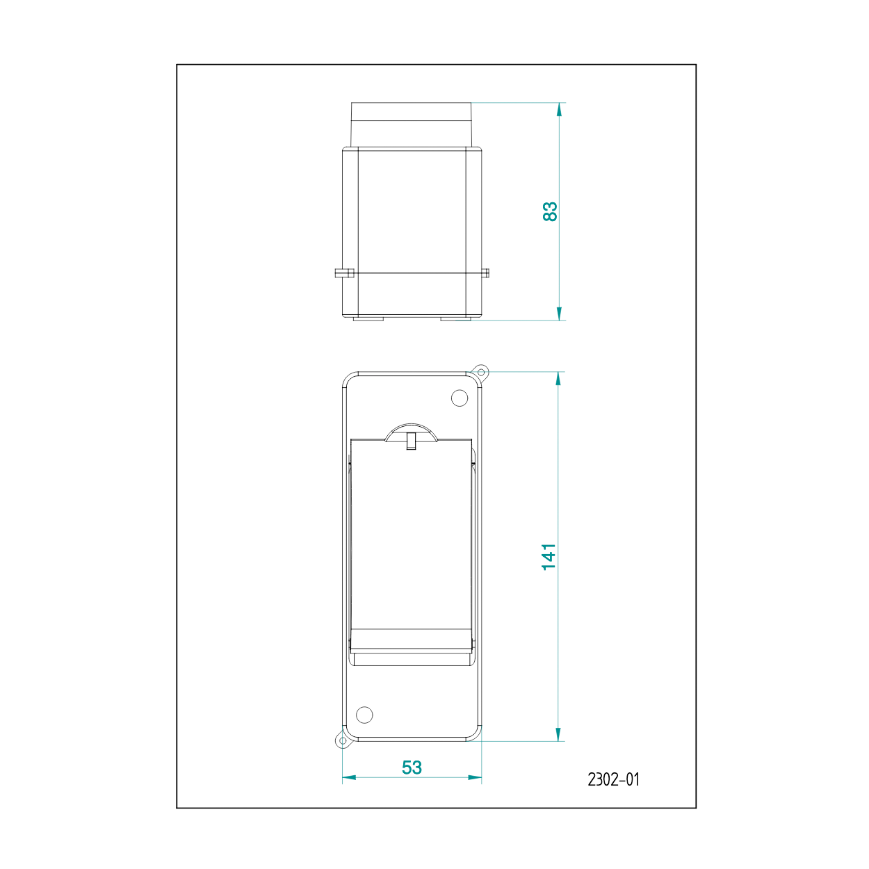 Aufputz / Sicherungskasten / Kleinverteiler / Verteilerkasten / IP 30 / 1-reihig für 2 Module