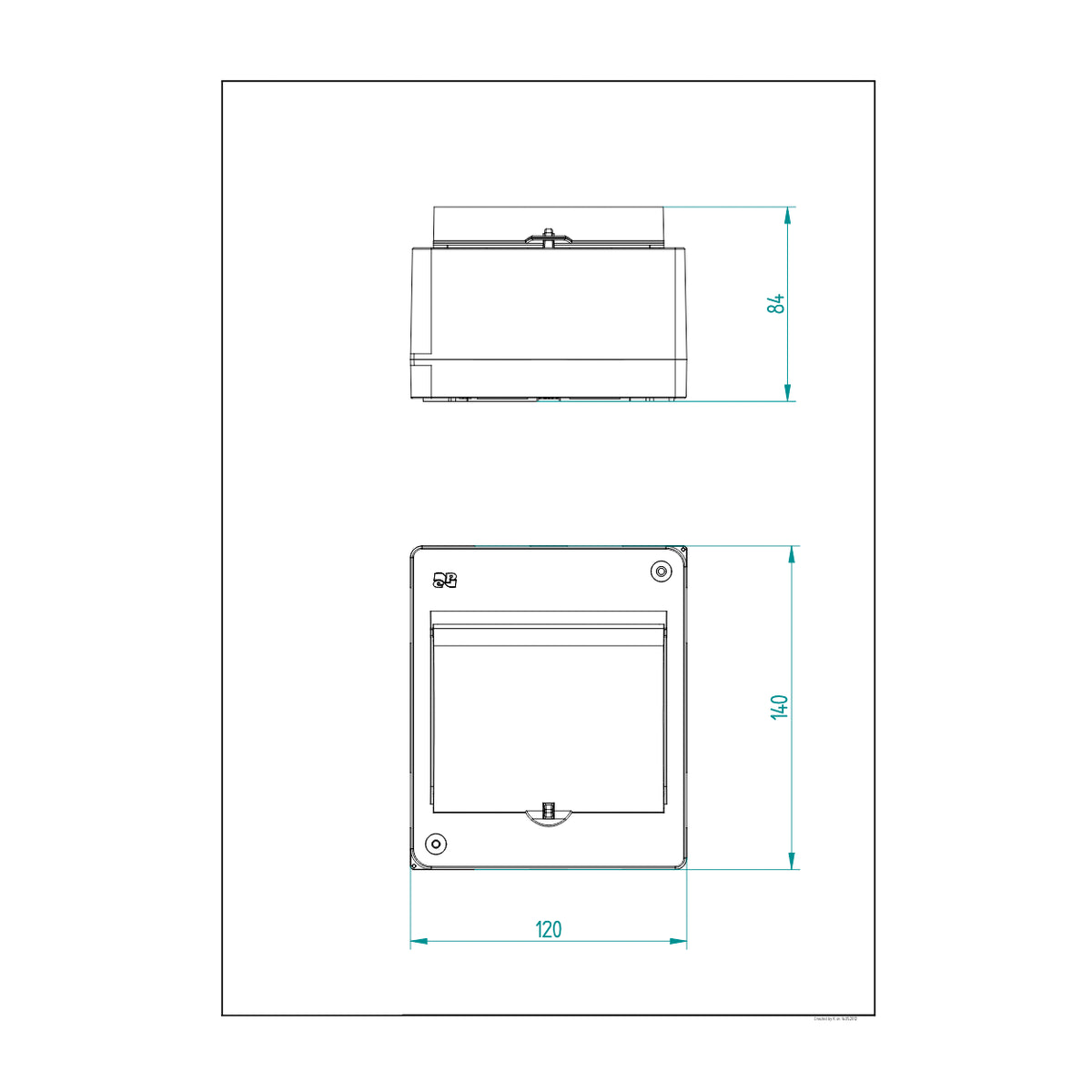 Aufputz / Sicherungskasten / Kleinverteiler / Verteilerkasten / IP 30 / 1-reihig für 5 Module