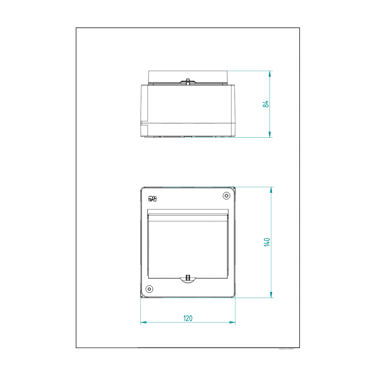 Aufputz / Sicherungskasten / Kleinverteiler / Verteilerkasten / IP 30 / 1-reihig für 5 Module