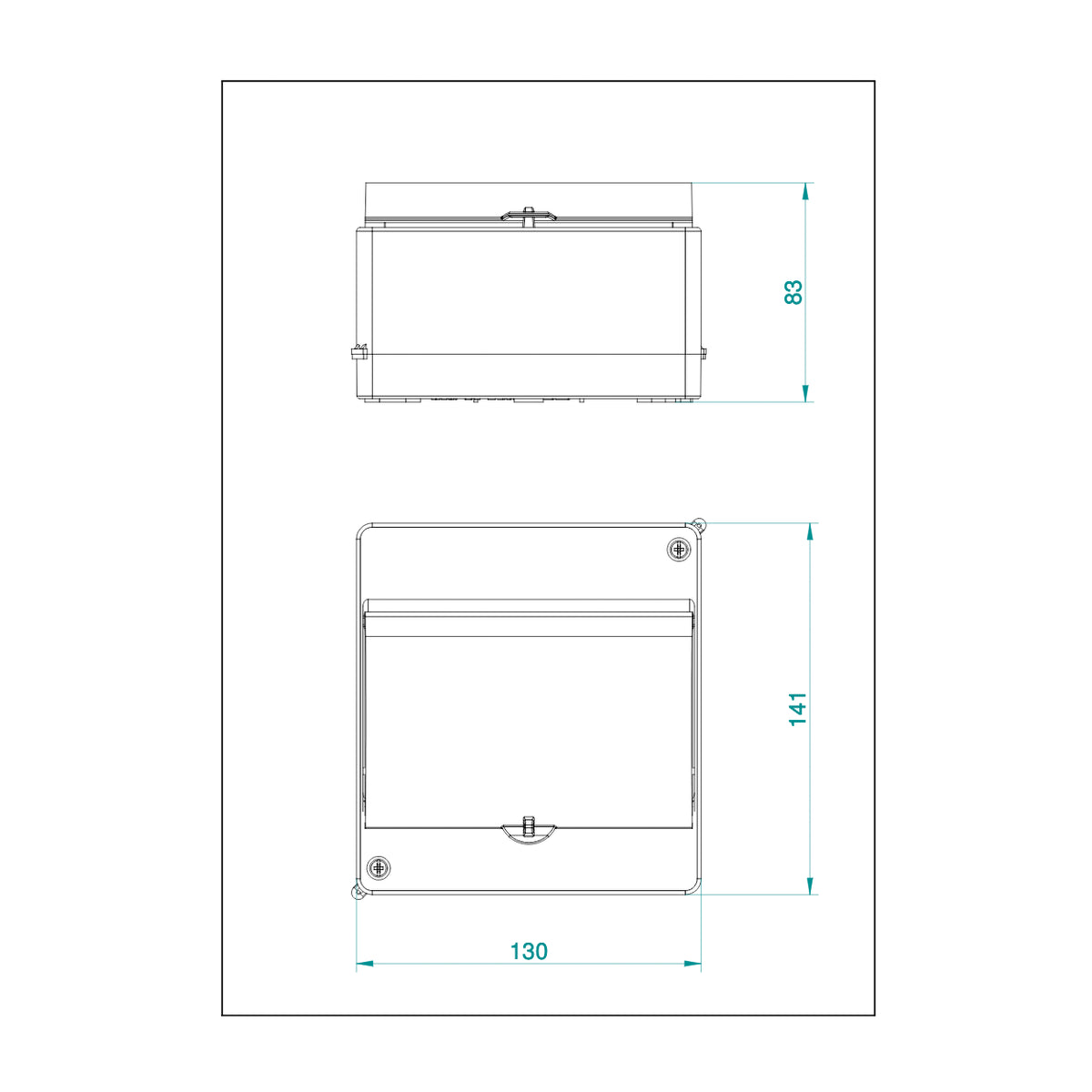 Aufputz / Sicherungskasten / Kleinverteiler / Verteilerkasten / IP 30 / 1-reihig für 6 Module
