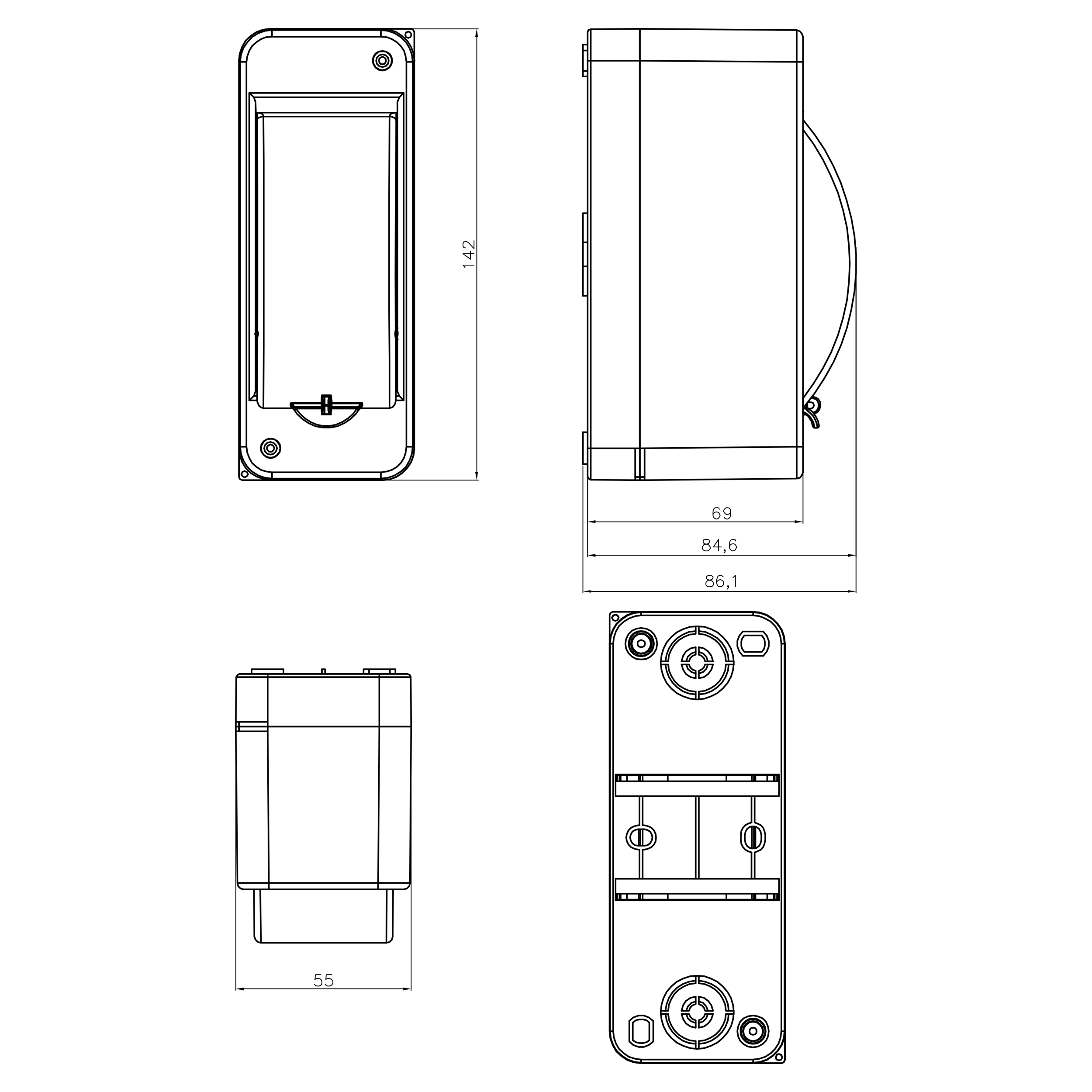 Sicherungskasten Verteilerkasten Kleinverteiler Aufputz IP30 PE N 400V AP 1-reihig für 2 Module
