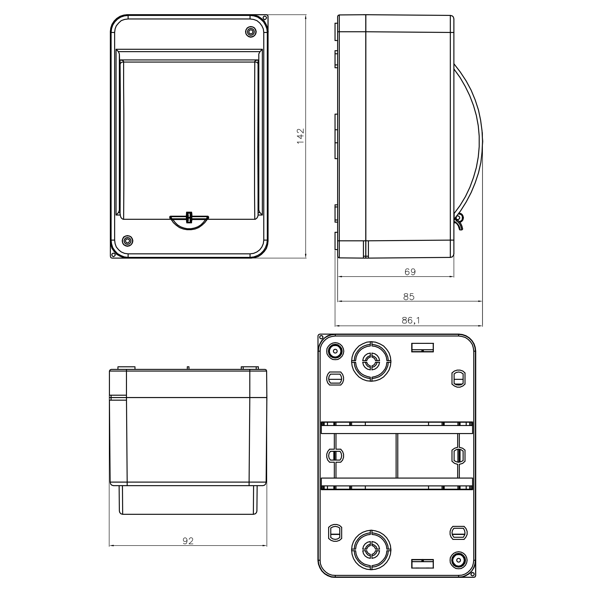 Sicherungskasten Verteilerkasten Kleinverteiler Aufputz IP30 PE N 400V AP 1-reihig für 4 Module