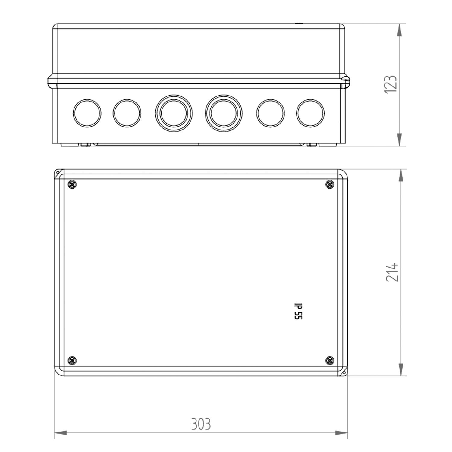 Industriegehäuse / Leergehäuse / Schaltkasten / Verteilerkasten / Abzweigkasten / IP55 / mit oder ohne Hutschiene