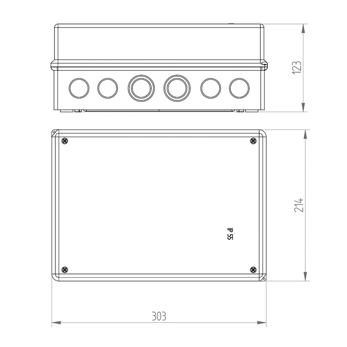 Industriegehäuse / Leergehäuse / Schaltkasten / Verteilerkasten / Abzweigkasten / IP55 / mit oder ohne Hutschiene