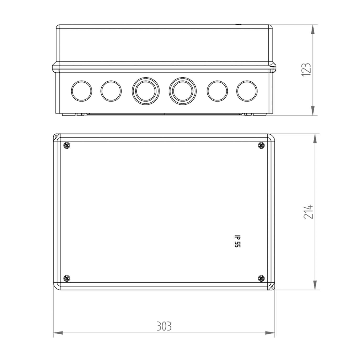 Industriegehäuse / Leergehäuse / Schaltkasten / Verteilerkasten / Abzweigkasten / IP55 / mit oder ohne Hutschiene