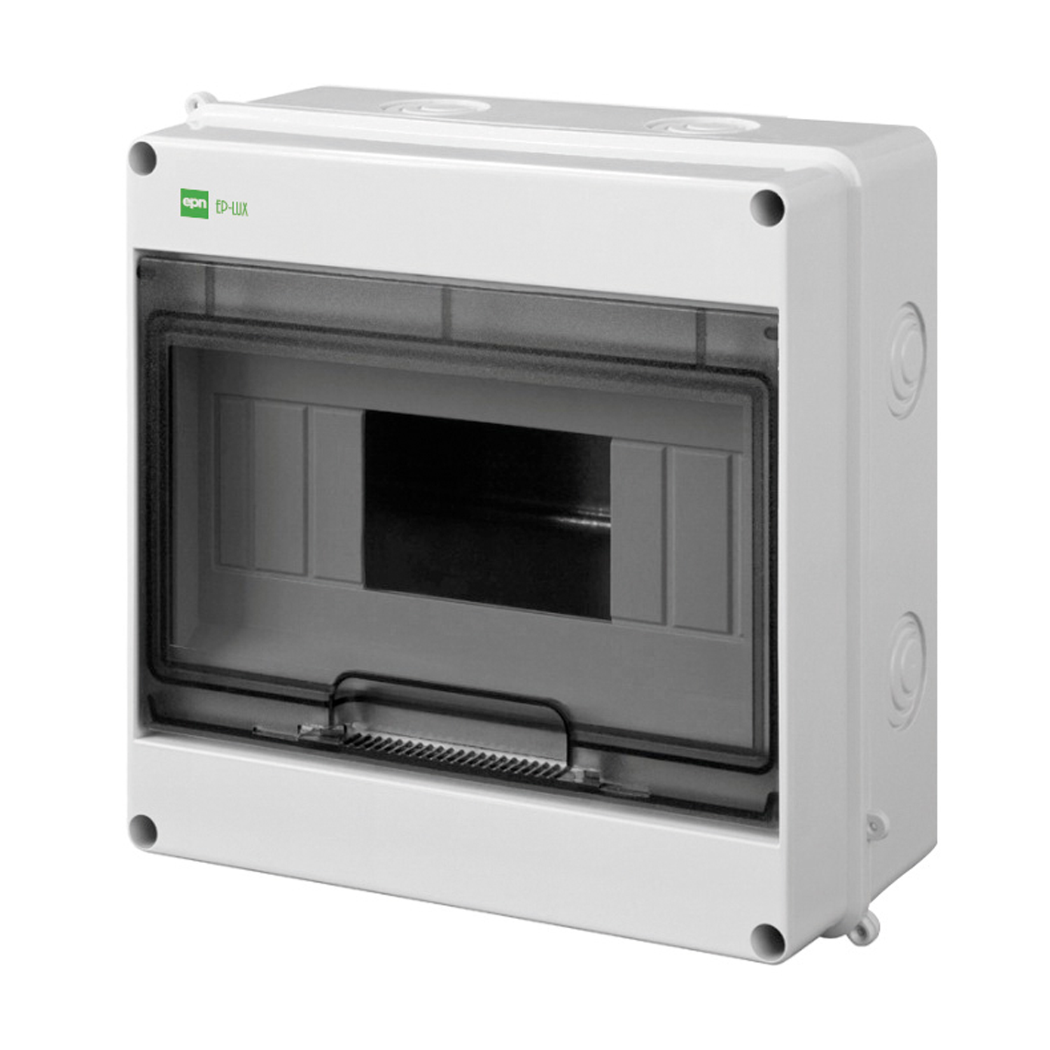 Aufputz / Sicherungskasten / Verteilerkasten / Kleinverteiler / abschließbar / IP 40 / 1-reihig für 9 Module