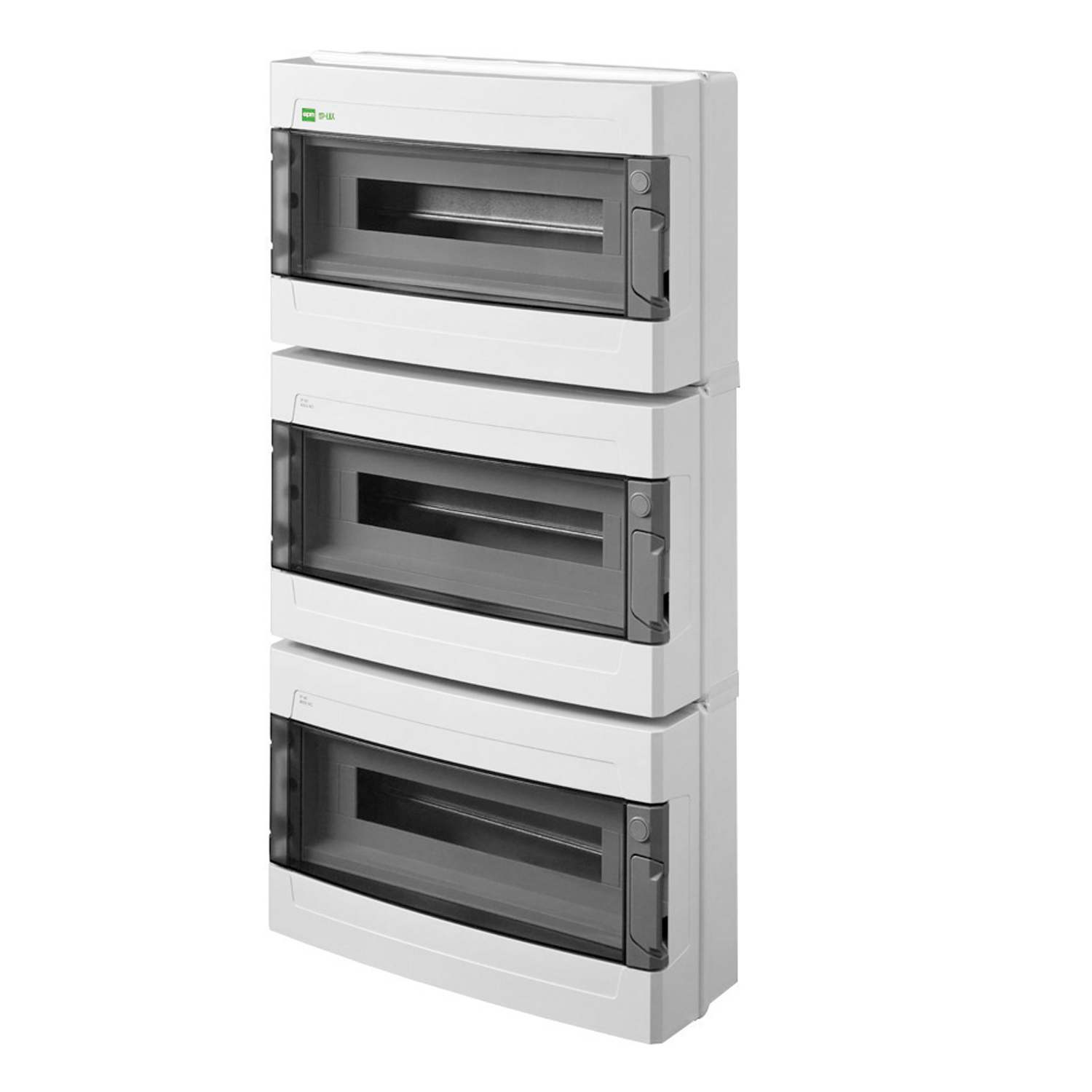 Aufputz / Sicherungskasten / Verteilerkasten / Kleinverteiler / abschließbar / IP 40 / 3-reihig für 36 Module