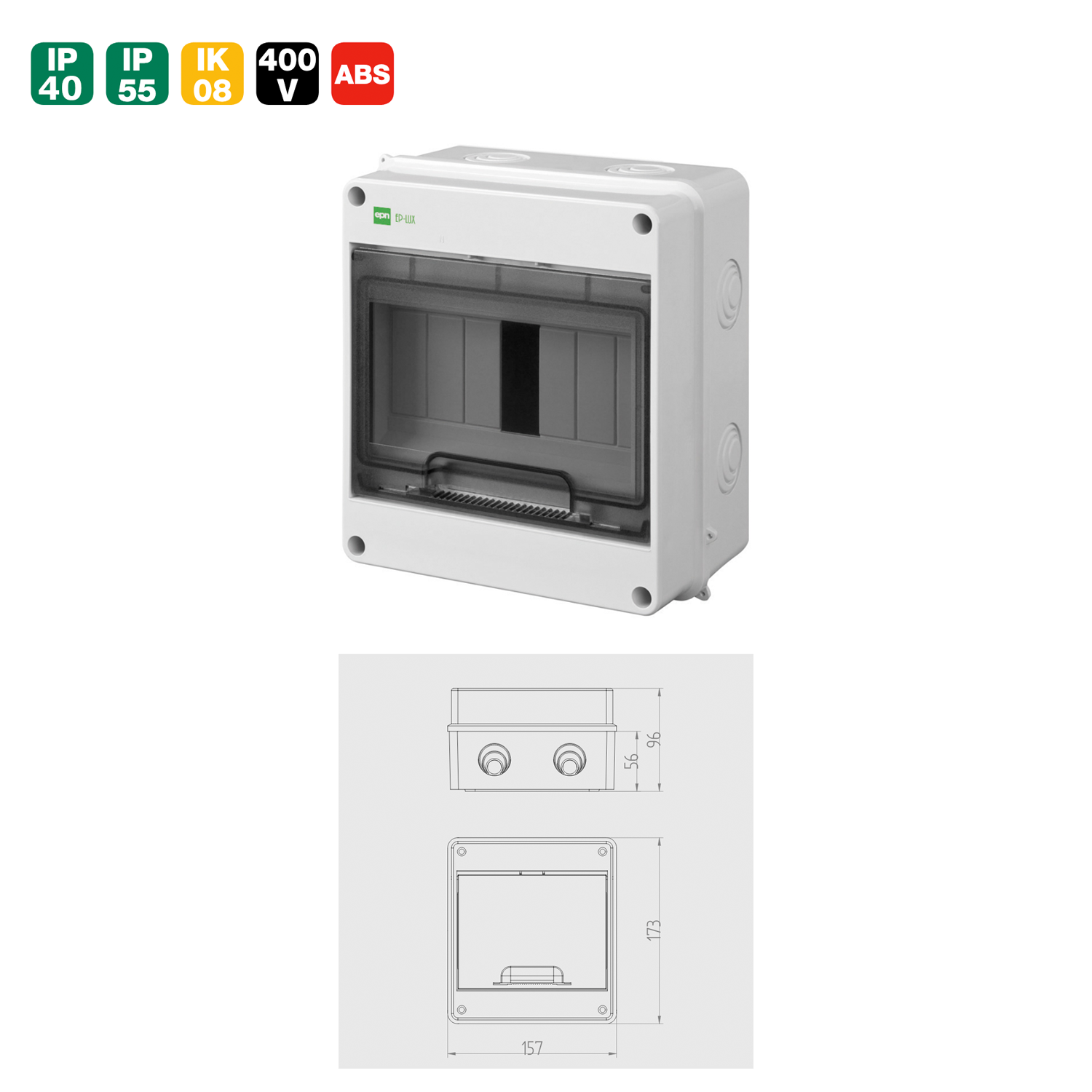 Aufputz / Sicherungskasten / Verteilerkasten / Kleinverteiler / IP55 / IP65 / feuchtraumgeeignet