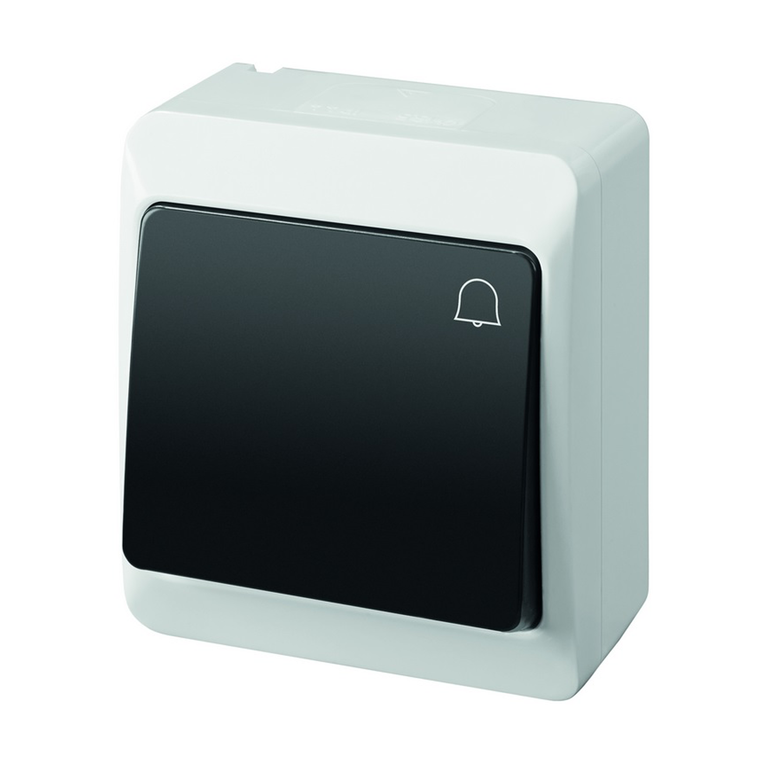 Aufputz-Serie grau transparent IP44 (Lichtschalter/Wechselschalter, Doppelschalter, Klingeltaster, 1-fach/2-fach/3-fach Steckdose)