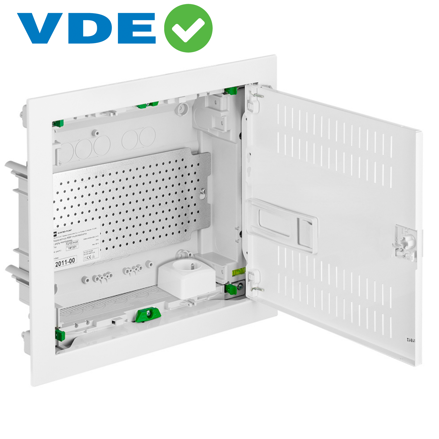 Unterputz / Multimediakasten mit Lochblech / VDE zertifiziert / 358 x 329 x 94 mm (BxHxT)