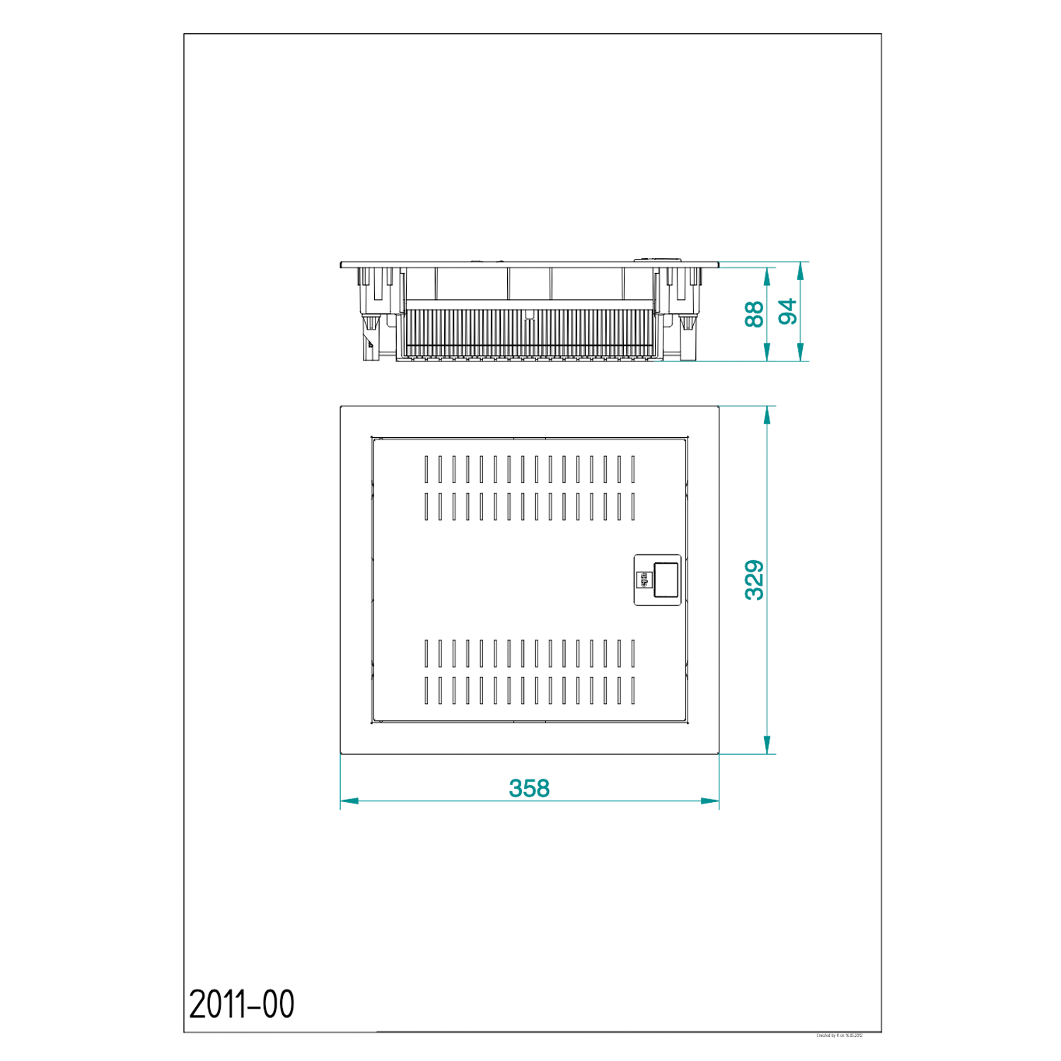 Unterputz / Multimediakasten mit Lochblech / VDE zertifiziert / 358 x 329 x 94 mm (BxHxT)
