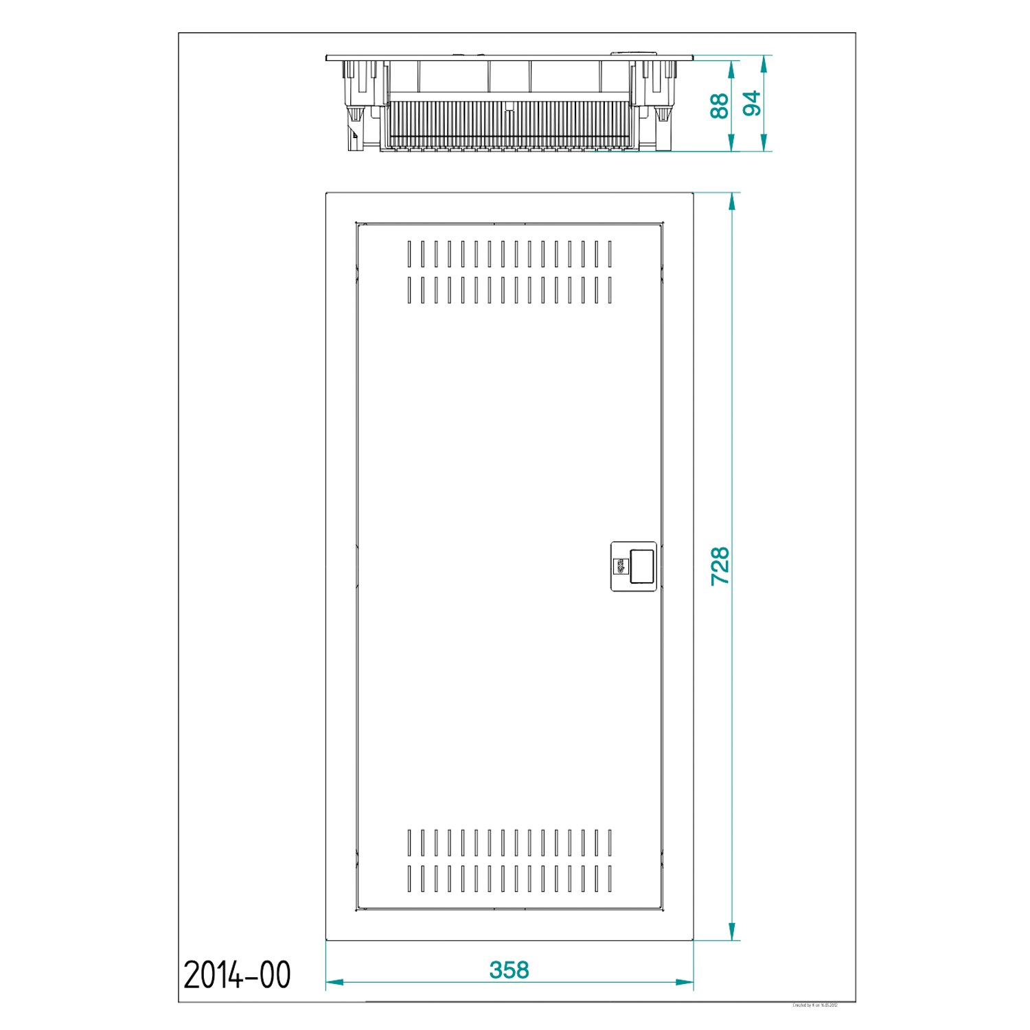Unterputz / Multimediakasten mit Lochblech / VDE zertifiziert / 358 x 728 x 94 mm (BxHxT)