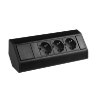 Moderne Tischsteckdose / Schreibtischsteckdose / Einbausteckdose / 3-fach / 2-fach + 1x USB A + 1x USB C / mit 1.8 m Kabel / modernes schwarz