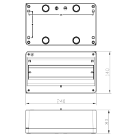 Sicherungskasten Verteilerkasten Kleinverteiler Aufputz IP30 PE N 400V AP 1-reihig f&uuml;r 12 Module