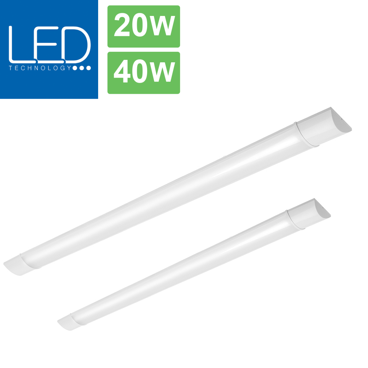 flache LED-Lichtleiste ideal für Büro, Werkstatt oder Keller / IP 40 | Lichtleisten