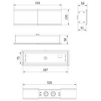 Tischsteckdose / Schreibtischsteckdose / Einbausteckdose / 2-fach / 1x USB A / 1x USB C / 1x HDMI / 1x RJ 45 Ethernet LAN / 1,5m Kabel