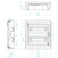 Aufputz / Sicherungskasten / Verteilerkasten / Kleinverteiler / / abschließbar / IP 40 / Serie ELEGANT / Variante mit getönter Tür
