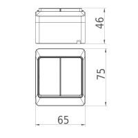 Aufputz-Serie schwarz IP44 (Lichtschalter / Wechselschalter, Doppelschalter, Klingeltaster, 1-fach / 2-fach / 3-fach Steckdose) Doppelschalter