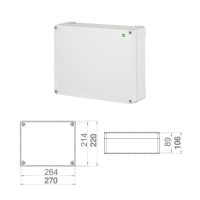 Abzweigdose / Industriebox / Leergehäuse / Schaltkasten / Verteilerkasten / IP65 / weiß / 270 x 220 x 106 mm