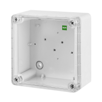 Abzweigdose / Industriebox / Leergehäuse / Schaltkasten / Verteilerkasten / IP65 / weiß mit transparenter Front / 105 x 105 x 66 mm