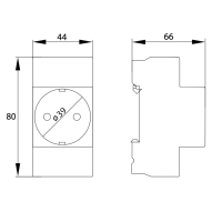 1-fach Steckdose f&uuml;r DIN-Schiene (TH 35) / DIN-Hutschiene 35 mm